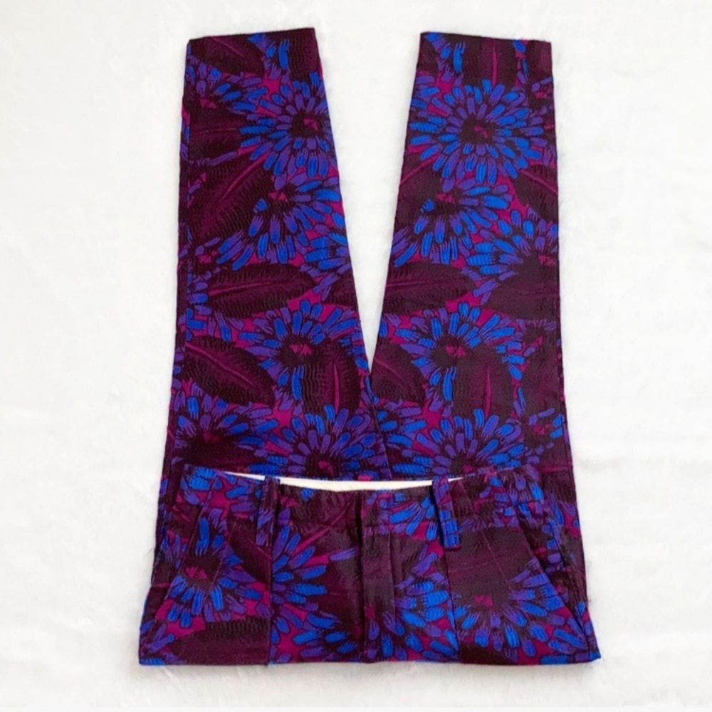 Like New J. Crew Garden Jacquard  Midnight Floral Pant, size 0 - Picture 2 of 7